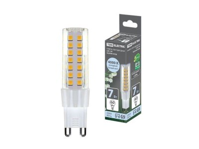 Изображение товара Лампа светодиодная G9 7W 230V 4000К SMD 17,5*65,5мм  TDM в Миди Лтд