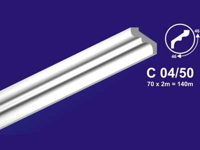 Экструдированный плинтус 46*46*2м  С04/50 (уп-90шт) - фото в Миди Лтд Изображение товара Экструдированный плинтус 46*46*2м  С04/50 (уп-90шт) в Миди Лтд