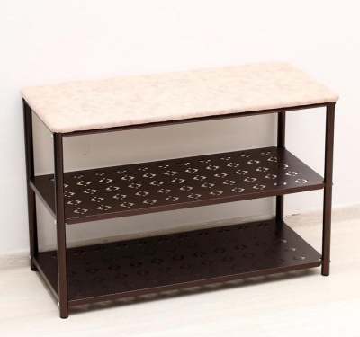 Изображение товара Банкетка для обуви Принт 3 полки медный антик в Миди Лтд