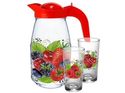 Изображение товара Набор для воды Ягодный фреш 3пр (кувшин +стакан 2шт) (4шт/уп) Х в Миди Лтд
