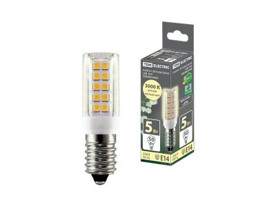 Изображение товара Лампа светодиодная Е14 5Вт 230В 3000К SMD 16*54мм  TDM в Миди Лтд