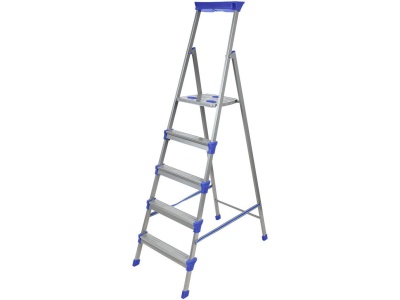 Изображение товара Стремянка металлическая NIKA 5 ступеней высота до рабочей площ 107см 6,7кг в Миди Лтд