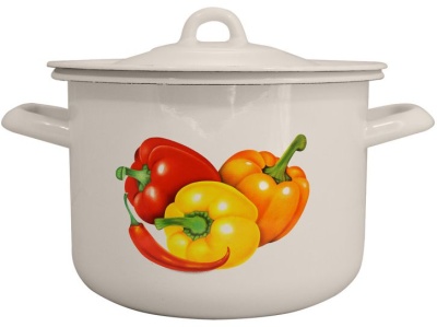 Кастрюля эмаль белая 4,5л Жгучий перчик Р-1615Б/4 (4шт/уп) Х - фото в Миди Лтд Изображение товара Кастрюля эмаль белая 4,5л Жгучий перчик Р-1615Б/4 (4шт/уп) Х в Миди Лтд