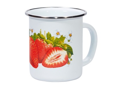Кружка эмаль белая 0,5л Сочная клубника С-0104А/4 (10шт/уп) Х - фото в Миди Лтд Изображение товара Кружка эмаль белая 0,5л Сочная клубника С-0104А/4 (10шт/уп) Х в Миди Лтд