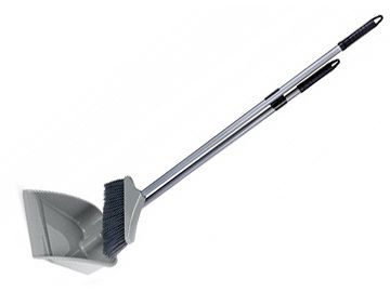 Совок со щеткой с высокой ручкой ПЕРФЕТТО серебристый - фото в Миди Лтд Изображение товара Совок со щеткой с высокой ручкой ПЕРФЕТТО серебристый в Миди Лтд