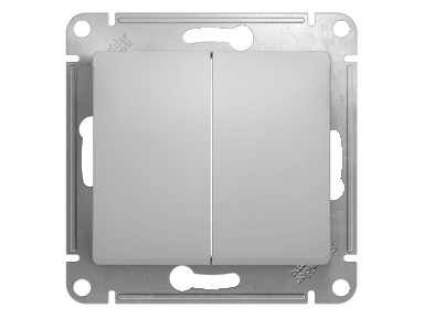 Выключатель 2-кл Schneider Glossa 10А алюминевый - фото в Миди Лтд Изображение товара Выключатель 2-кл Schneider Glossa 10А алюминевый в Миди Лтд