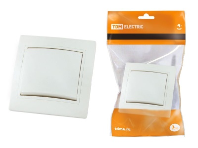 Выключатель 1-кл белый Таймыр 10А 220В TDM - фото в Миди Лтд Изображение товара Выключатель 1-кл белый Таймыр 10А 220В TDM в Миди Лтд