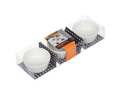 Изображение товара Салатник керамика круглый 3шт 7,3*7,3*3см Daniks Круг рифленый (96шт/уп) в Миди Лтд