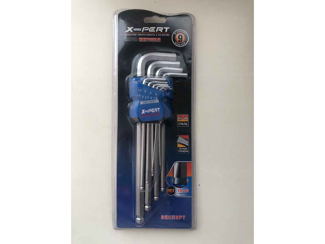 Изображение товара Набор ключей-шестигранников XPERT удл. 9шт. 1,5-10мм большие (60шт/уп) в Миди Лтд