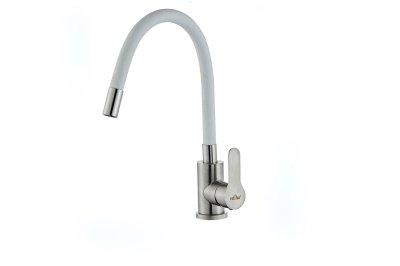 Изображение товара Смеситель для кухни силиконовый излив 35мм нерж 304 белый ХХХ в Миди Лтд