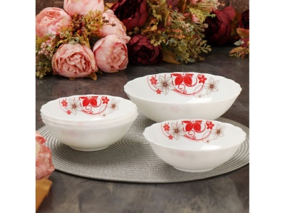 Салатник стеклокерамика круглый 5шт (салатник малый 0,4мл 4 шт, салатник большой 0,9мл 1шт) Daniks Х - фото в Миди Лтд Изображение товара Салатник стеклокерамика круглый 5шт (салатник малый 0,4мл 4 шт, салатник большой 0,9мл 1шт) Daniks Х в Миди Лтд