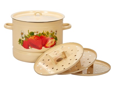 Мантоварка эмаль кремовая 9,0л Сочная клубника С-2221/4Км (2шт/уп) Х - фото в Миди Лтд Изображение товара Мантоварка эмаль кремовая 9,0л Сочная клубника С-2221/4Км (2шт/уп) Х в Миди Лтд