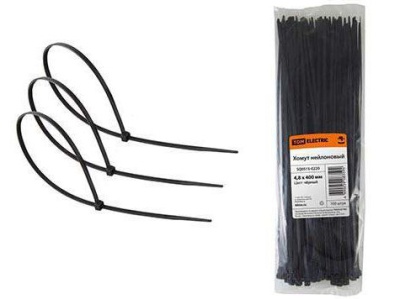 Хомуты нейлоновые черные 150х2,5мм  (100шт/уп) - фото в Миди Лтд Изображение товара Хомуты нейлоновые черные 150х2,5мм  (100шт/уп) в Миди Лтд