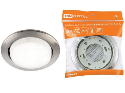 Светильник встраиваемый CB 01-06 GX53 220В 50Гц сатин никель TDM - фото в Миди Лтд Изображение товара Светильник встраиваемый CB 01-06 GX53 220В 50Гц сатин никель TDM в Миди Лтд