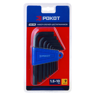 Набор ключей-шестигранников РОКОТ 9шт. 1,5-10мм - фото в Миди Лтд Изображение товара Набор ключей-шестигранников РОКОТ 9шт. 1,5-10мм в Миди Лтд