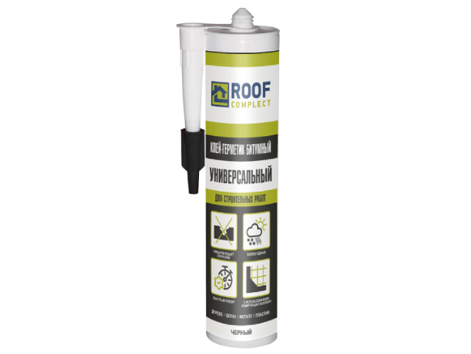 Изображение товара Герметик битумный Roof Complect черный 300мл в Миди Лтд