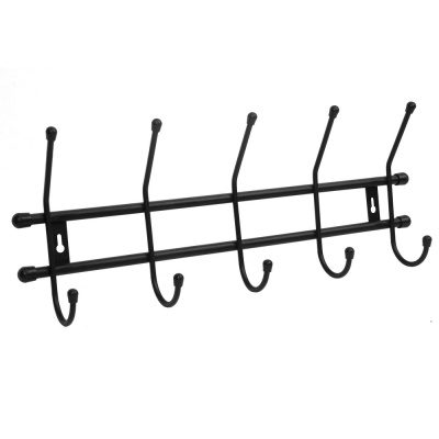 Изображение товара Вешалка настенная Стандарт 5 черный 5 крючков (10шт/уп) в Миди Лтд
