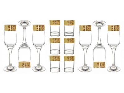 Подарочный набор Жасмин 12пр (бокал 6шт +стопка 6шт) (3шт/уп) - фото в Миди Лтд Изображение товара Подарочный набор Жасмин 12пр (бокал 6шт +стопка 6шт) (3шт/уп) в Миди Лтд