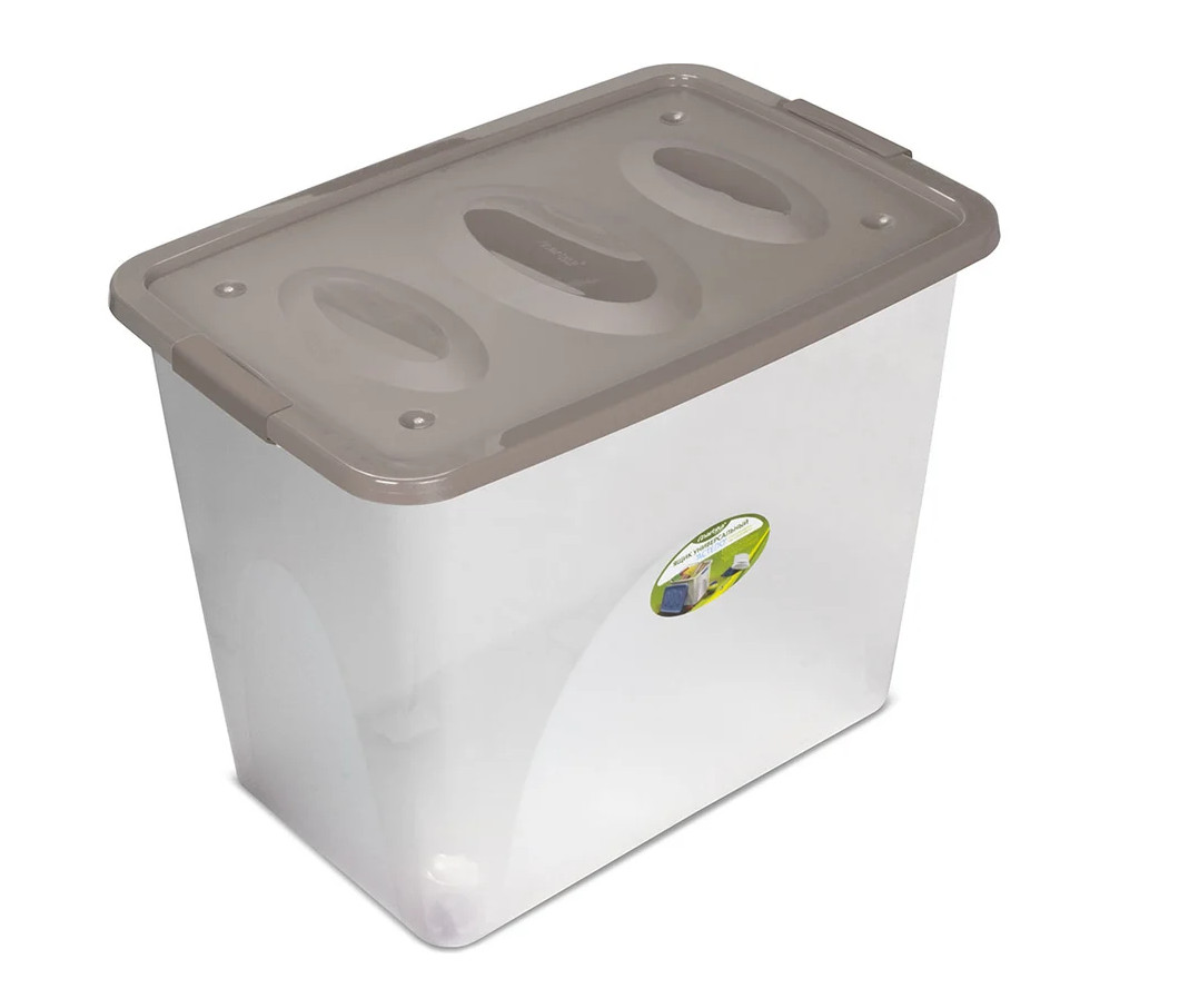 Изображение товара Ящик универсальный АСТЕЛО на колесиках 600*400*480мм коричнево-серый (4шт/уп) в Миди Лтд