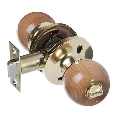 Изображение товара Замок шар Светлое дерево/золото с фиксатором LARS     ХХ в Миди Лтд