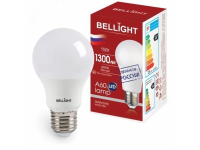 Изображение товара Лампа светодиодная BELLIGHT LED А60 15W 220V Е27 4000К 1300Лм в Миди Лтд