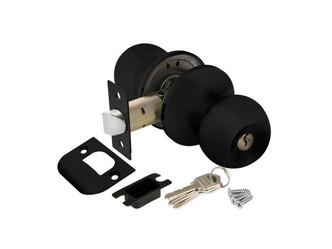 Изображение товара Замок шар Черный с ключом, фиксатором 6082 BL-E в Миди Лтд
