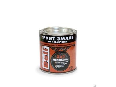 Изображение товара Молотковая Грунт-эмаль по ржавчине DALI черный 0,75л (6шт/уп; 660шт/пал) в Миди Лтд