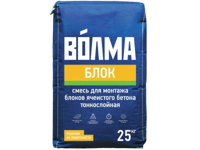 Клей для блоков ВОЛМА-Блок цементный 25кг (56шт/пал) - фото в Миди Лтд Изображение товара Клей для блоков ВОЛМА-Блок цементный 25кг (56шт/пал) в Миди Лтд