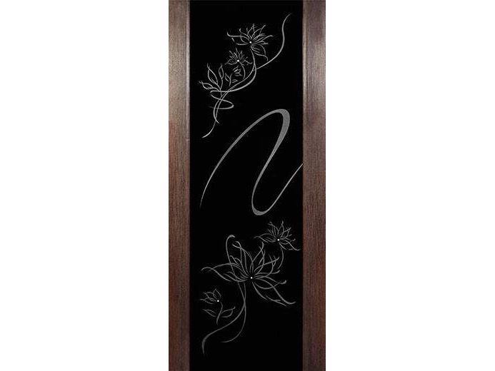 Полотно дверное ПО экошпон модель 41 венге стекло черное 600 - фото в Миди Лтд Изображение товара Полотно дверное ПО экошпон модель 41 венге стекло черное 600 в Миди Лтд