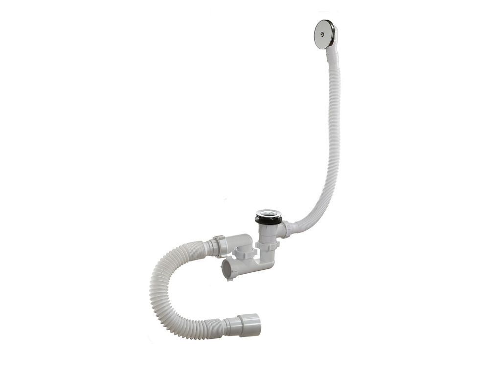 Сифон для ванны 1 1/2"х40 регулируемый  «клик-клак» с переливом и гибкой трубой А25089 - фото в Миди Лтд Изображение товара Сифон для ванны 1 1/2"х40 регулируемый  «клик-клак» с переливом и гибкой трубой А25089 в Миди Лтд