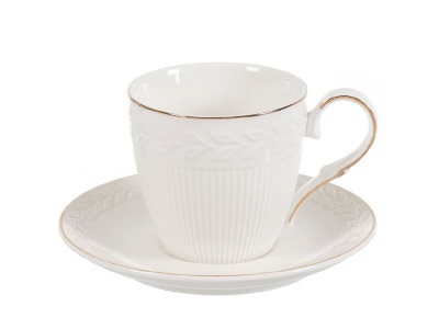 Изображение товара Чайный набор керамика 2 предмета 200мл Daniks белый (24шт/уп) Х в Миди Лтд