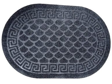 Коврик влаговпитывающий Чешуйки овал черный (0,6*0,9м) - фото в Миди Лтд Изображение товара Коврик влаговпитывающий Чешуйки овал черный (0,6*0,9м) в Миди Лтд