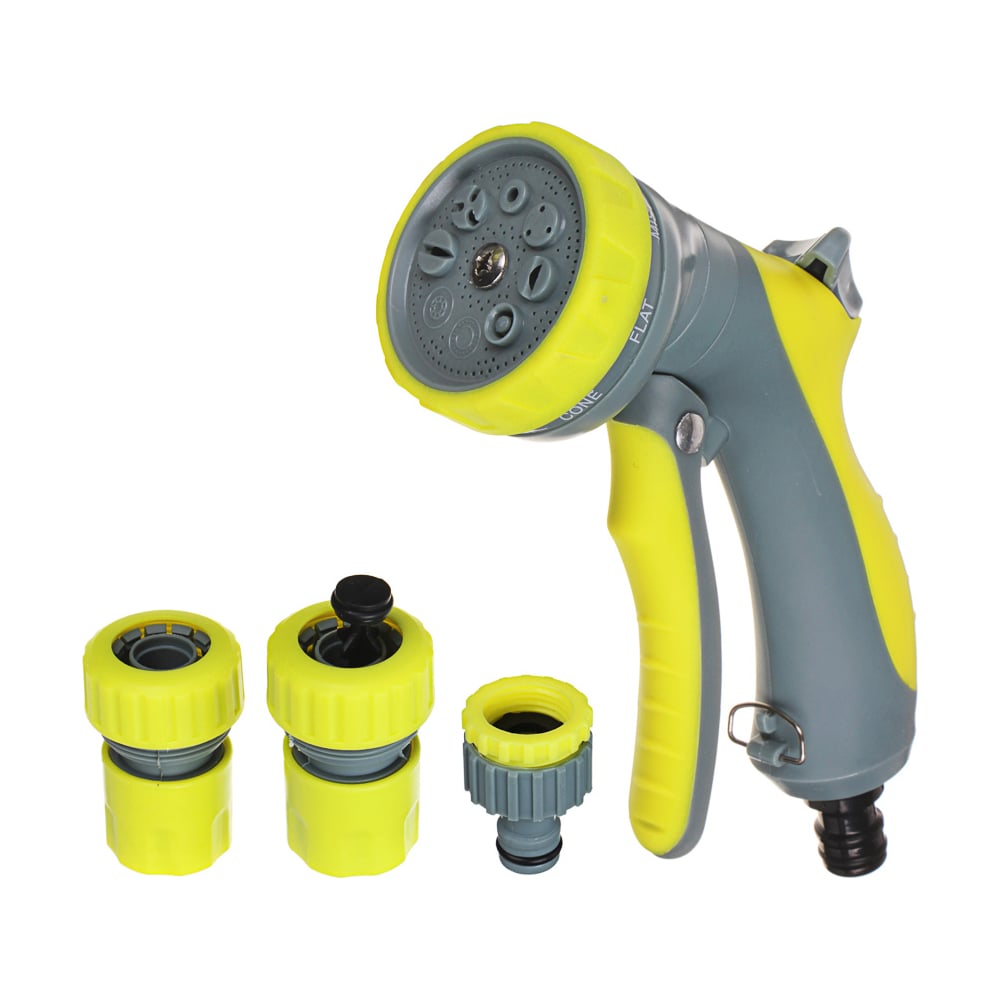 Изображение товара Набор садовый для полива (пистолет 8 реж, переходник 2шт, штуцер 1/2-3/4) INBLOOM в Миди Лтд