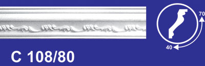 Изображение товара Инжекционный плинтус 40*70*2м  C108/80 (уп-45шт) в Миди Лтд