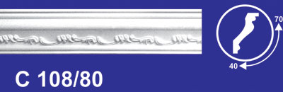 Инжекционный плинтус 40*70*2м  C108/80 (уп-45шт) - фото в Миди Лтд Изображение товара Инжекционный плинтус 40*70*2м  C108/80 (уп-45шт) в Миди Лтд