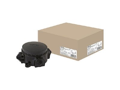 Коробка электромонтажная КЭМ 1-10-3Б ОП D78мм IP44 3-х рожк. карболит TDM - фото в Миди Лтд Изображение товара Коробка электромонтажная КЭМ 1-10-3Б ОП D78мм IP44 3-х рожк. карболит TDM в Миди Лтд