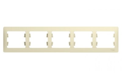 Рамка 5-ая Schneider Glossa горизонтальная бежевая - фото в Миди Лтд Изображение товара Рамка 5-ая Schneider Glossa горизонтальная бежевая в Миди Лтд