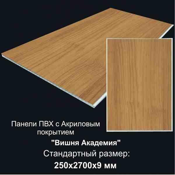 Панель ПВХ Вишня Академия с акриловым покрытием 0,25х2,7м (уп=6,75м2/10шт) - фото в Миди Лтд Изображение товара Панель ПВХ Вишня Академия с акриловым покрытием 0,25х2,7м (уп=6,75м2/10шт) в Миди Лтд