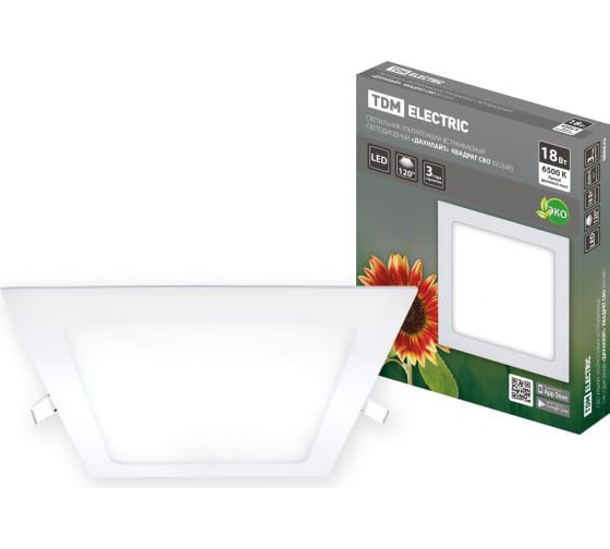 Изображение товара Светильник светодиодный СВО Даунлайт 18Вт 6500К ультратонкий встраиваемый TDM в Миди Лтд