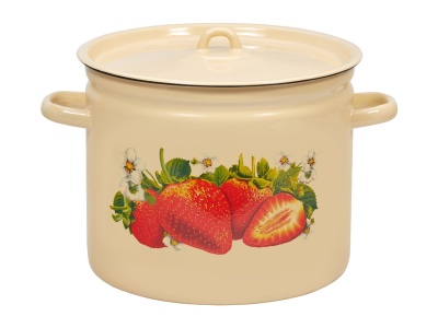 Кастрюля эмаль белый гранит 9,0л Сочная клубника С-1621/4Рб (4шт/уп) - фото в Миди Лтд Изображение товара Кастрюля эмаль белый гранит 9,0л Сочная клубника С-1621/4Рб (4шт/уп) в Миди Лтд