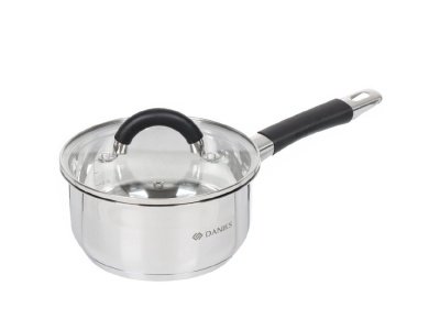 Изображение товара Ковш нерж сталь Daniks 1,6л крышка стекло ручка металлисческая индукция Турин (6шт/уп) в Миди Лтд