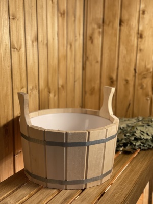 Шайка двуручная  8л с пластиковой вставкой ПЛ-12 - фото в Миди Лтд Изображение товара Шайка двуручная  8л с пластиковой вставкой ПЛ-12 в Миди Лтд