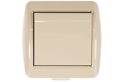 Выключатель 1-кл LEZARD Ната кремовый - фото в Миди Лтд Изображение товара Выключатель 1-кл LEZARD Ната кремовый в Миди Лтд