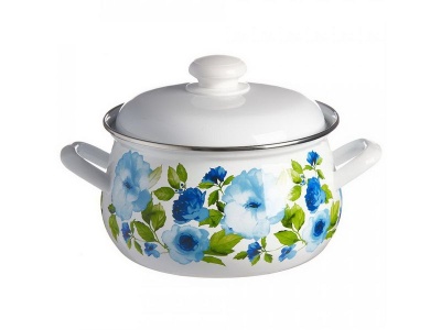 Кастрюля эмаль белая 2,0л Синий лен С-3910АП2/4 (4шт/уп) Х - фото в Миди Лтд Изображение товара Кастрюля эмаль белая 2,0л Синий лен С-3910АП2/4 (4шт/уп) Х в Миди Лтд