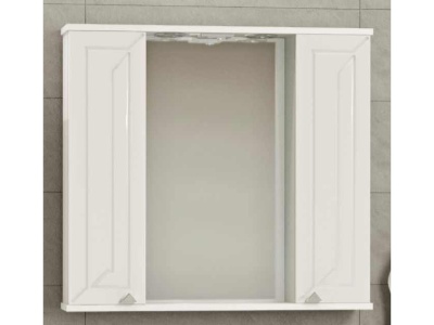 Зеркало-шкаф "Лацио" 800 2 шкафа белый - фото в Миди Лтд Изображение товара Зеркало-шкаф "Лацио" 800 2 шкафа белый в Миди Лтд