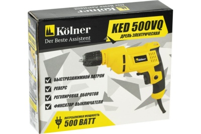 Дрель электрическая Kolner KED 500В 0-2800об/мин - фото в Миди Лтд Изображение товара Дрель электрическая Kolner KED 500В 0-2800об/мин в Миди Лтд