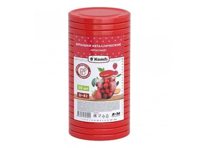 Изображение товара Крышки винтовые красные Komfi (20шт/уп) в Миди Лтд