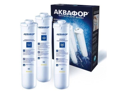 Комплект модулей Аквафор сменный фильтрующий К3-К2-К7 - фото в Миди Лтд Изображение товара Комплект модулей Аквафор сменный фильтрующий К3-К2-К7 в Миди Лтд