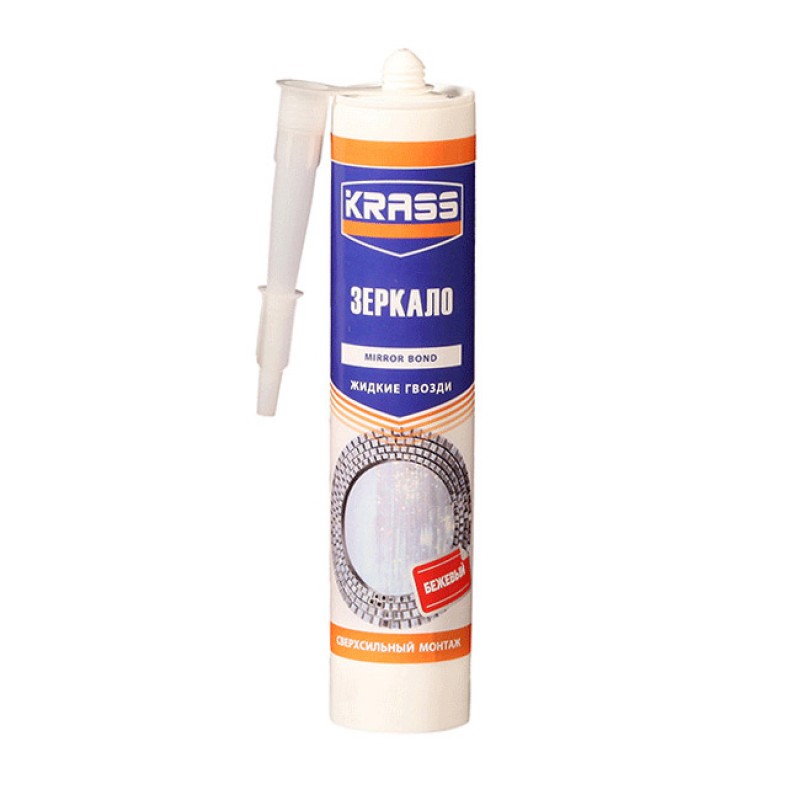 Изображение товара Клей жидкие гвозди KRASS для зеркал Суперсильный монтаж  бежевый 300мл (12шт/уп, 1152шт/пал) в Миди Лтд