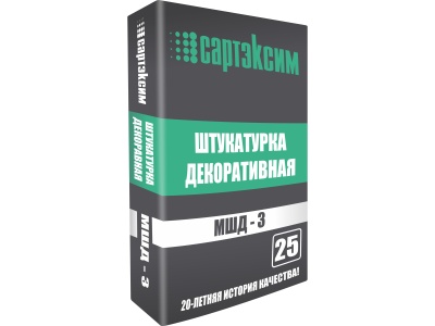 Изображение товара Штукатурка декоративная САРТЭКСИМ Короед белый МШД 3,0мм 25кг  (48шт/пал) в Миди Лтд